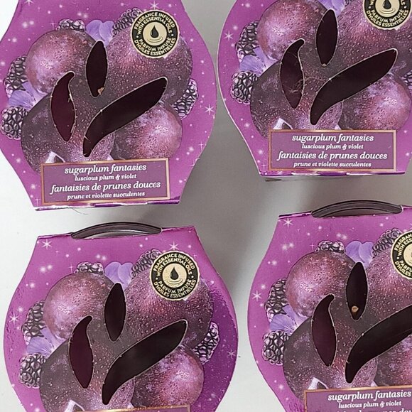 LOVELY GLADE Sugarplum Fantasies Luscious Plum and Violet Candle Lot of 4 BNIP - Picture 2 of 6